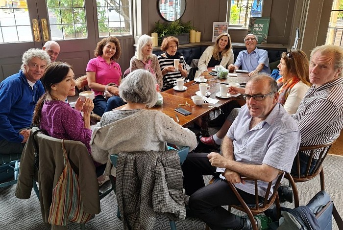 Another Monday coffee morning at the Tally Ho pub.